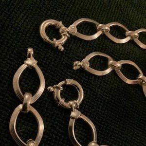 Vintage Milor silver link necklace and bracelet set